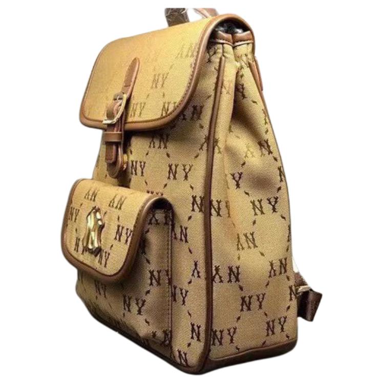 New MLB Polyester Backpack Regular Women's Beige 7ABKMD74-50BGS