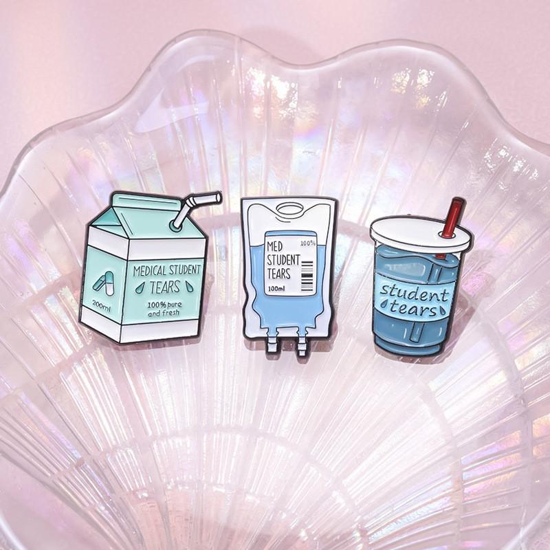Milk Box Stylish Brooches Creative Alloy Pins For Trendy Men And Women Perfect For Summer 2024 Fashion
