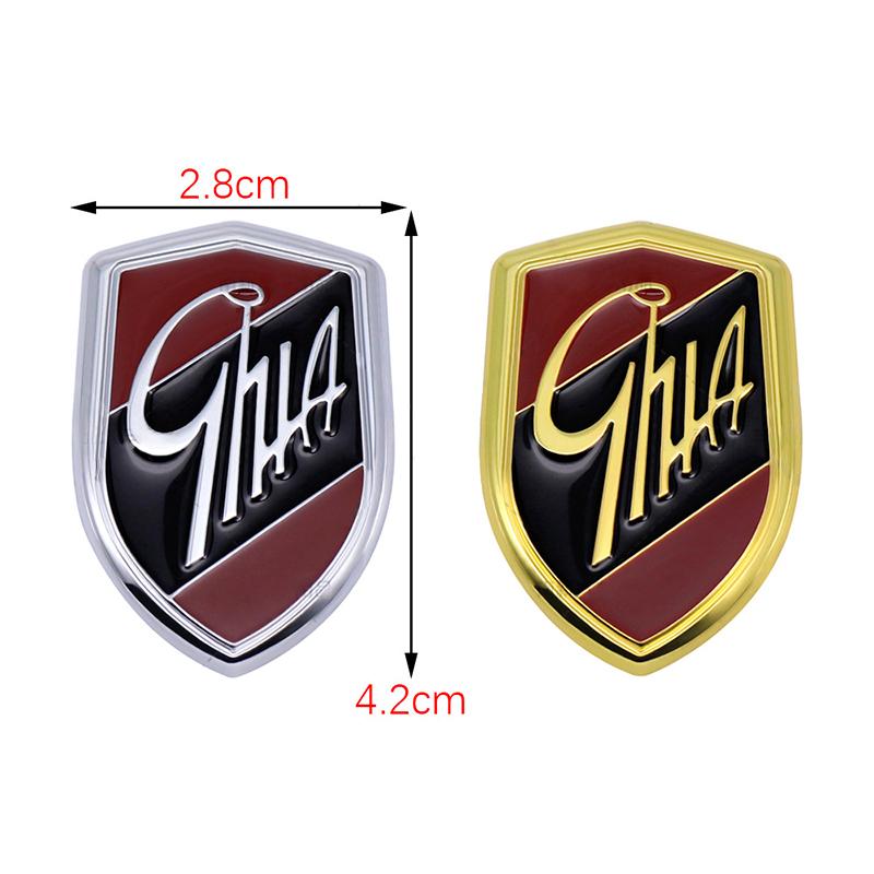 OKM20 Metal GHIA Emblems Side Shield Logo Rear Trunk Stickers for Ford Hatchback Fiesta Escort Mondeo Taurus Ecosport Kuga Edge Focus