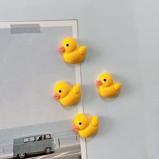 10Pcs Little Yellow Duck Refrigerator Magnet Home Office Kitchen Locker Fridge Magnetic 3D Cartoon Duck Decoration Ornament