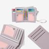 New PU Women's Purse Solid Color Fold Over Short Wallet Large Capacity with Zipper Design Card Bag