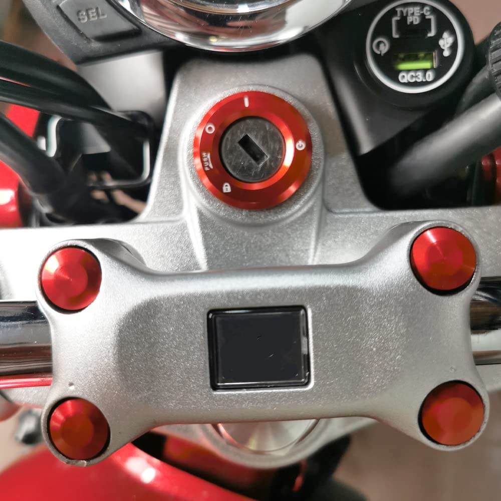 Hovedstrømbryterdeksel i aluminium kompatible modeller Honda Monkey 125Z125CT125 Trail 125 Hunter Cub alle modeller (rød)