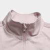 Fila White Loose Fit Stand Collar Solid Color Zip Knit Long Sleeve Jacket Women Jackets F11W623501F-PK
