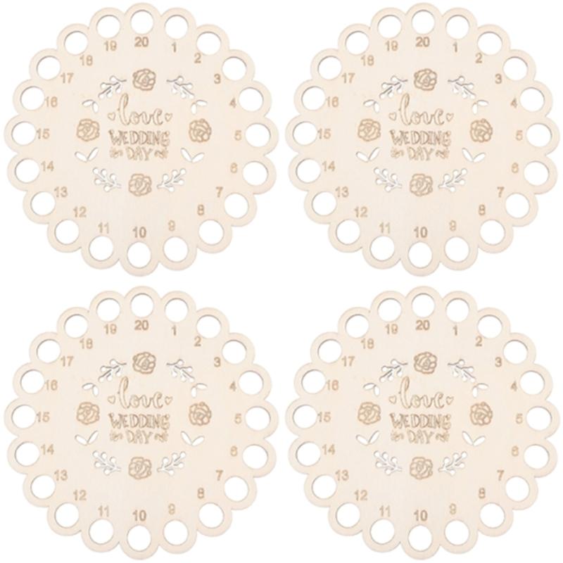4Pieces Wood Stitching Thread Holder Disc Numbered Embroidery Floss Thread Organiser Embroidery Thread Dispenser Disc