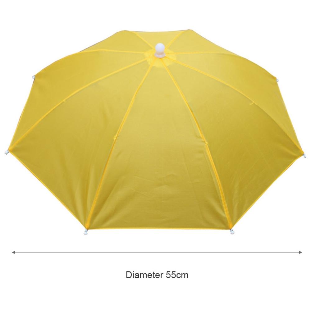 Cappello da ombrello antipioggia portatile pieghevole per pesca all'aperto, parasole impermeabile da campeggio, cappelli da spiaggia, cappelli da pesca, 55-95 cm