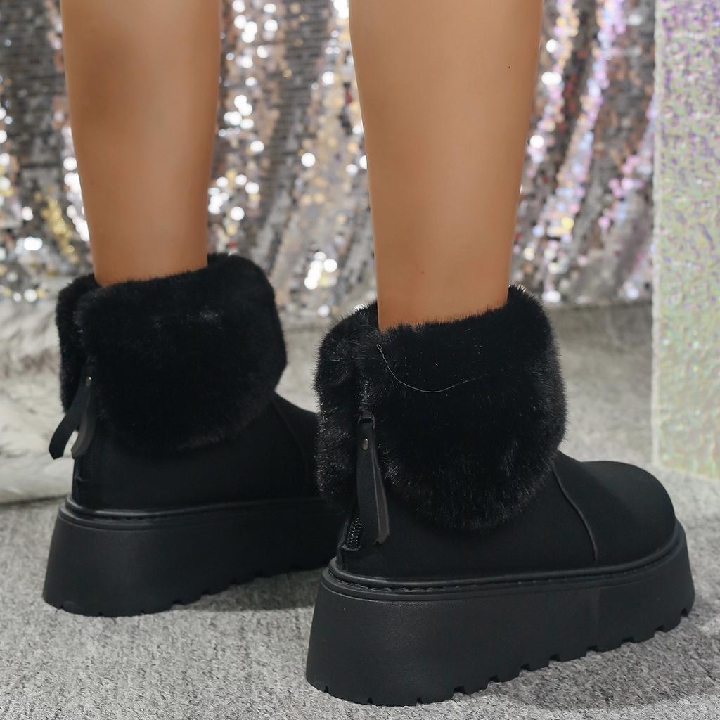 Damenmode warm nicht müde Füße dicke Sohlen weich elastisch bequem stoßdämpfend wasserdicht rutschfest lässige Schneestiefel Baumwollschuhe