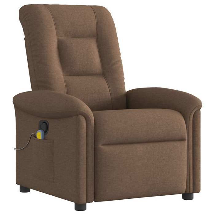 VidaXL Reclining Massage Chair Brown Fabric, Massage Chair, Armchair, Sofa Armchair, Office Chair of 4015630