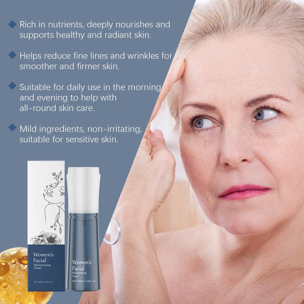 Antioxidační pleťové tonikum proti stárnutí zpevňuje pleť, vyživuje a hydratuje pro mladistvý lesk, 100 ml