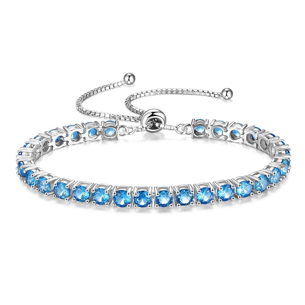 

FANCIME Браслет для жінок та Топаз 4 мм на 30 листопада Тенісний BOLO Срібло Подарункова упаковка в комплекті Чоловіки, Камінь народження, Камені, Ширина, Браслет, S925,