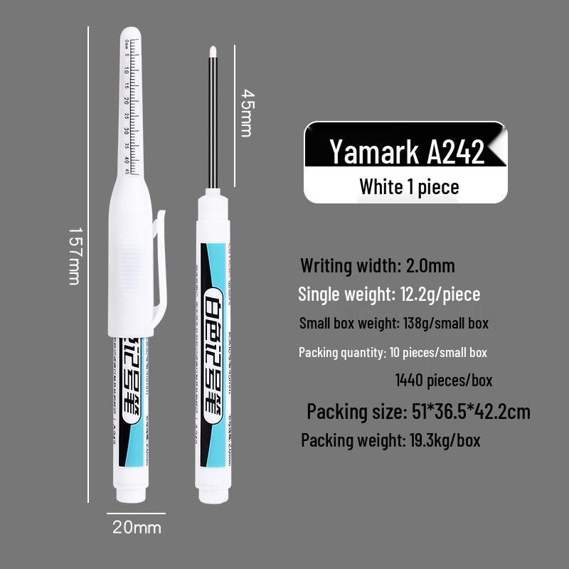 Odorless White Water-Based Fine Tip Marker for Black Card, Fade-Resistant Graffiti and Tire Highlighting