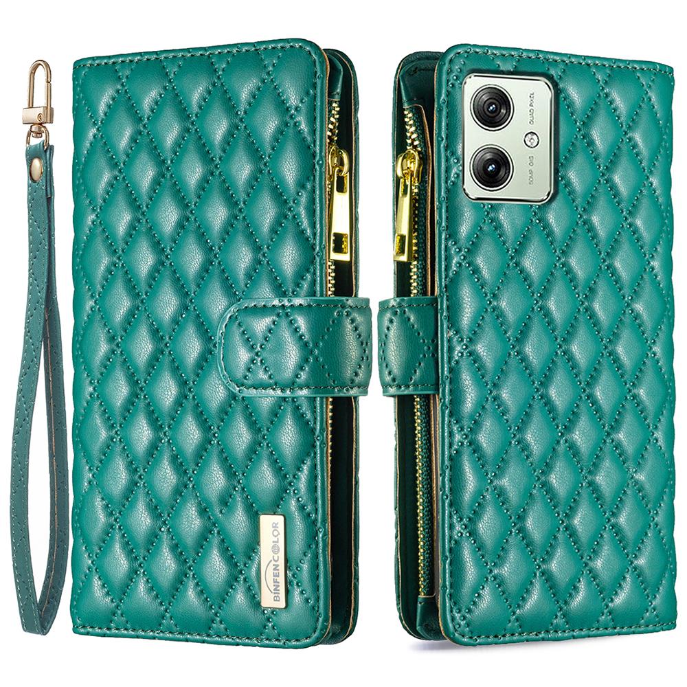 BINFEN COLOR BF Style-15 For Honor X6a 4G Wallet Cover Leather Zipper Pocket Phone Case