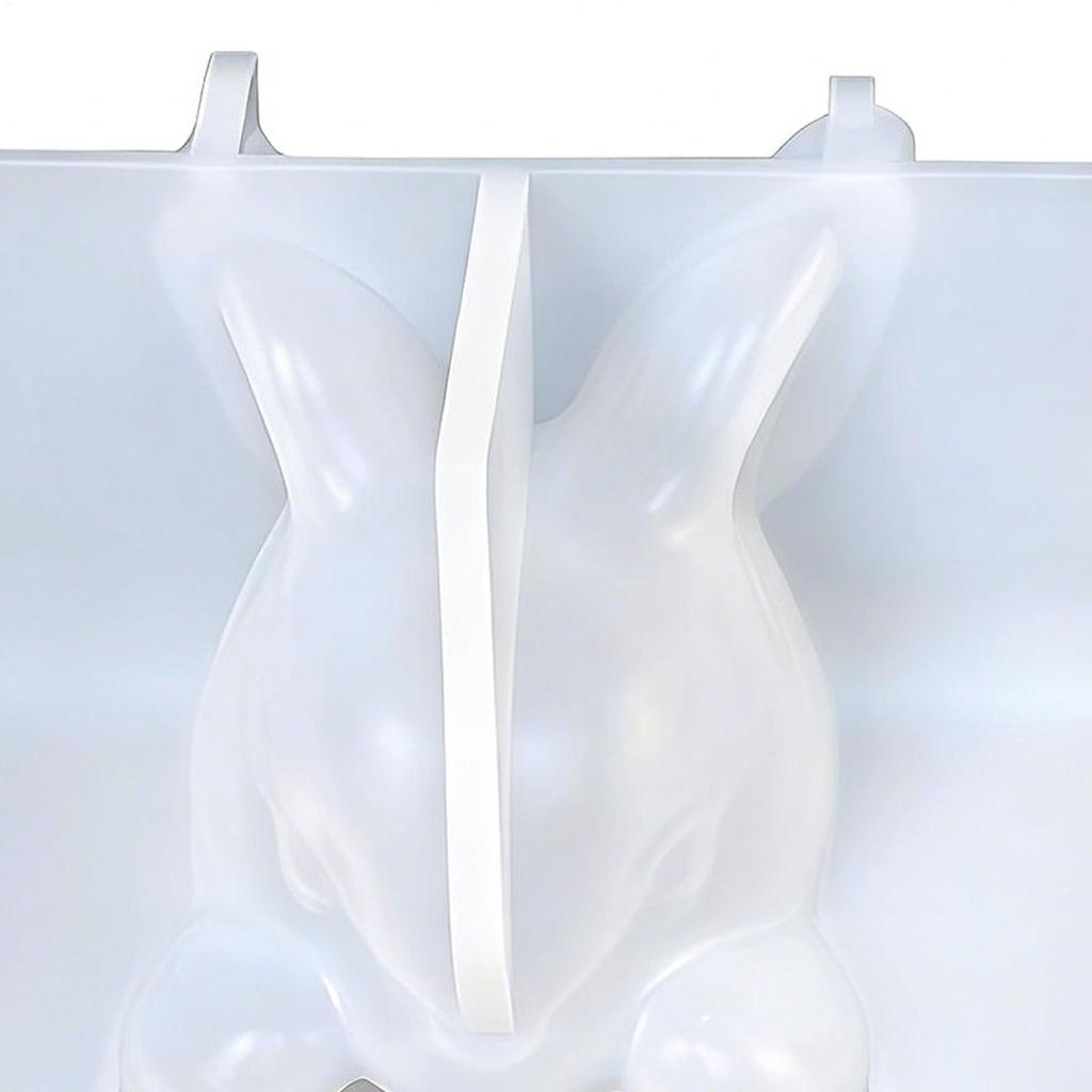 Candle Holder Mold Bunny Theme Easy Release Mould Easter Candle Holder Silicone Mold for Plaster Epoxy Resin Soap Chocolate