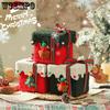 WTEMPO Christmas Empty Ribbon Bow Gift Boxes Beautiful Soft Plush Boxes Festive Presents Packaging Boxes Party Favors Decor Treat Boxes for New Year