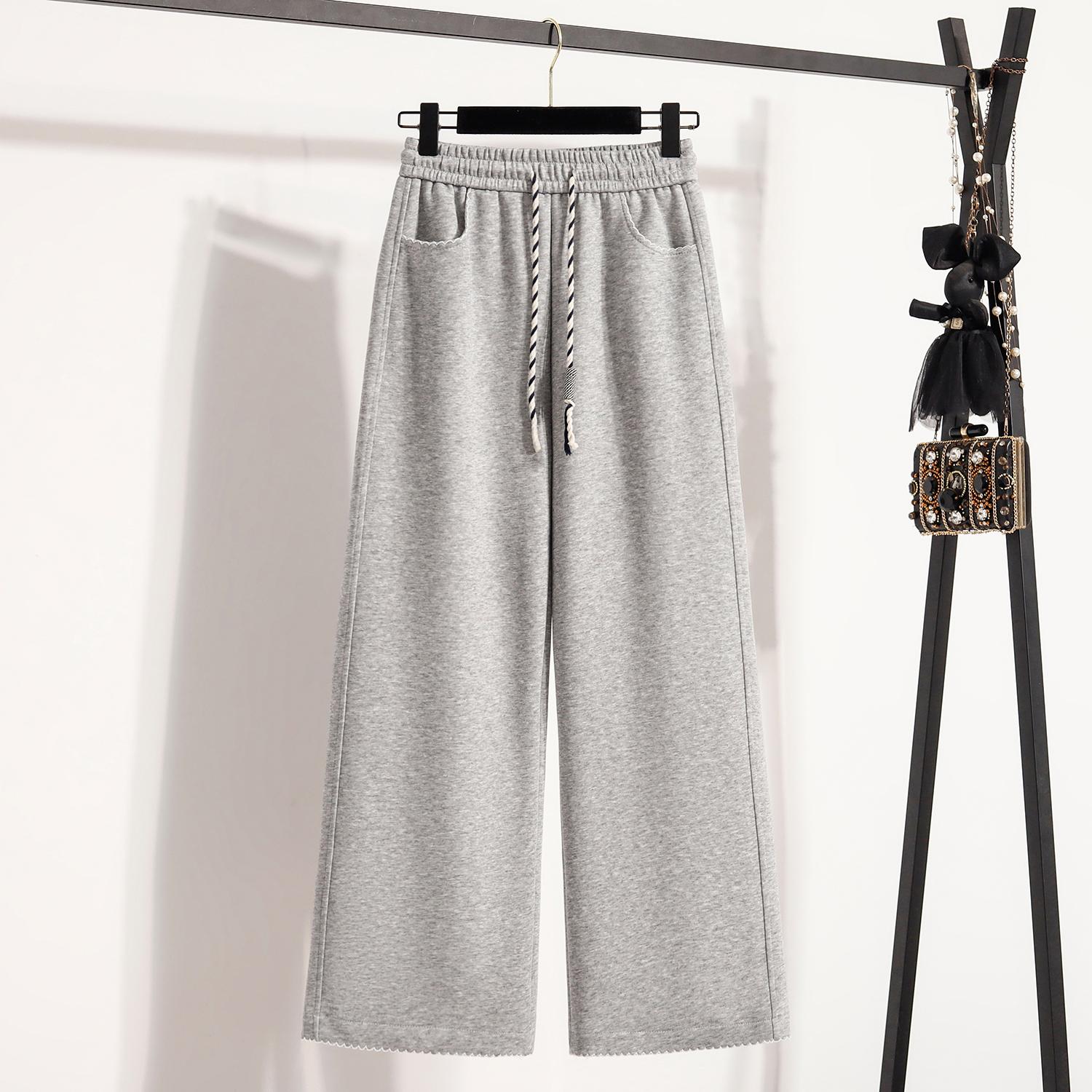 

DIMANAF 2025 Брюки больших размеров Весна Пояс Женские Однотонные Шаровары Эластичная талия Повседневные Свободные Брюки Новые 2XL