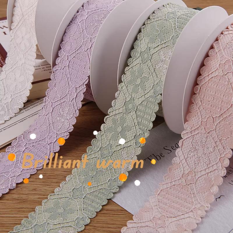 10 Yards 38mm Gold/silver Lace Silk Screen with Glossy Handmade Bow Hair Accessories Clothing Fresh Flowers Decorative Ribbons