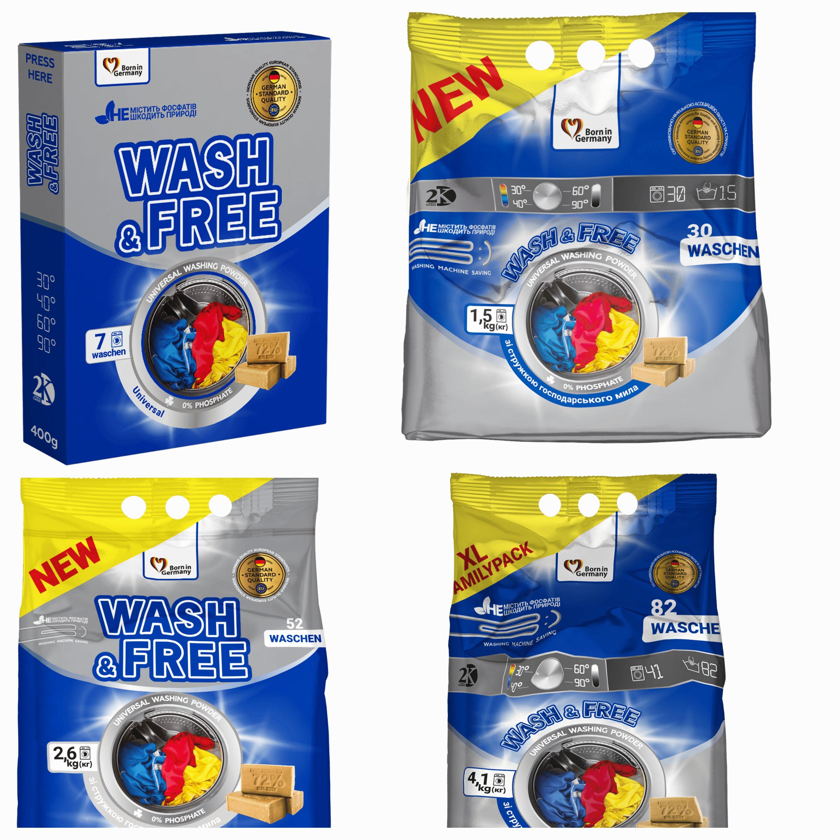 

Пральний порошок Wash&Free універсальний 400 g