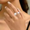 1pc Ins Style Minimalist Adjustable Open Ring with Faux Pearl, for Women