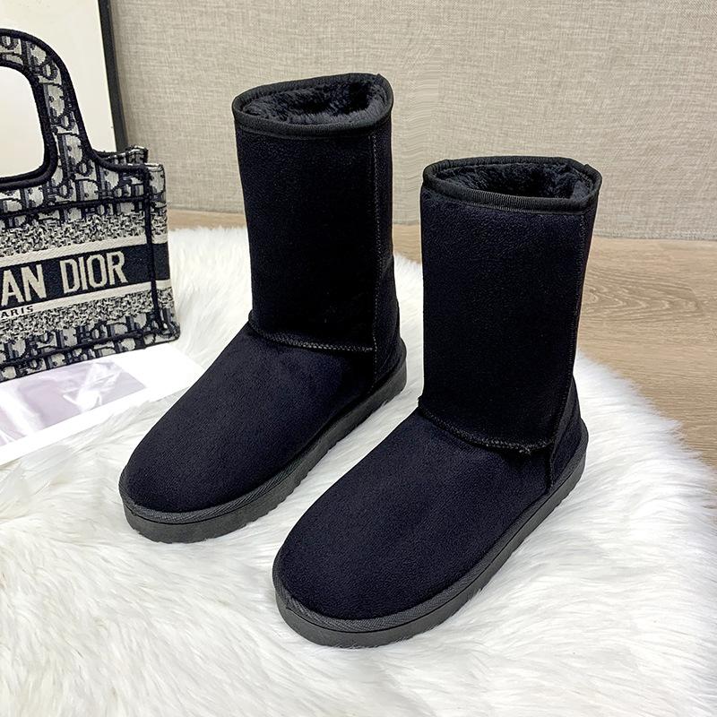 

2025 зима новые женские зимние ботинки большого размера базовые парные высокие хлопковые ботинки зимние ботинки 36 чёрный