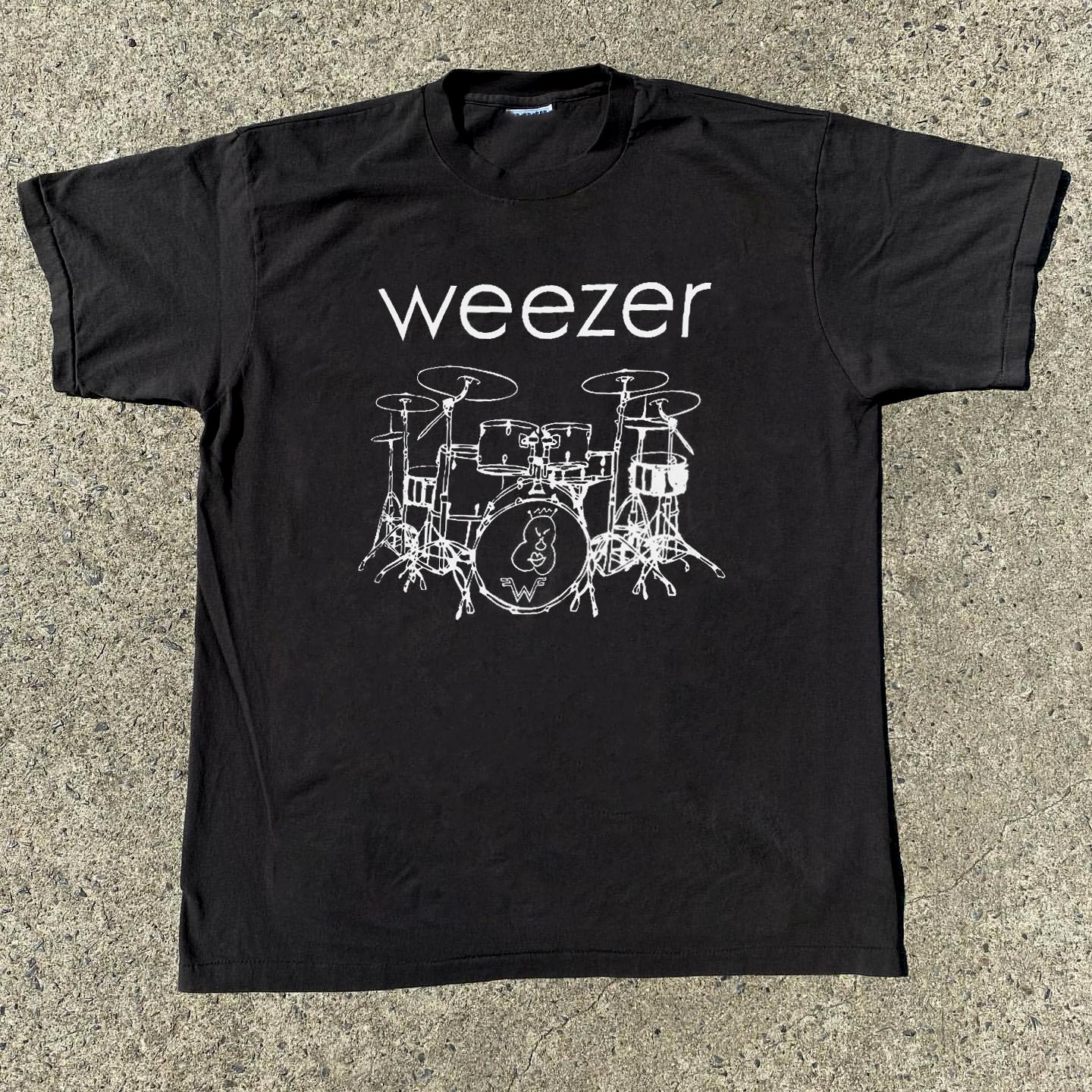 

Weezer Band Tshirt American Punk Rock Streetwear Brand Loose Oversized Heavyweight Pure Cotton Short Sleeve 4XL