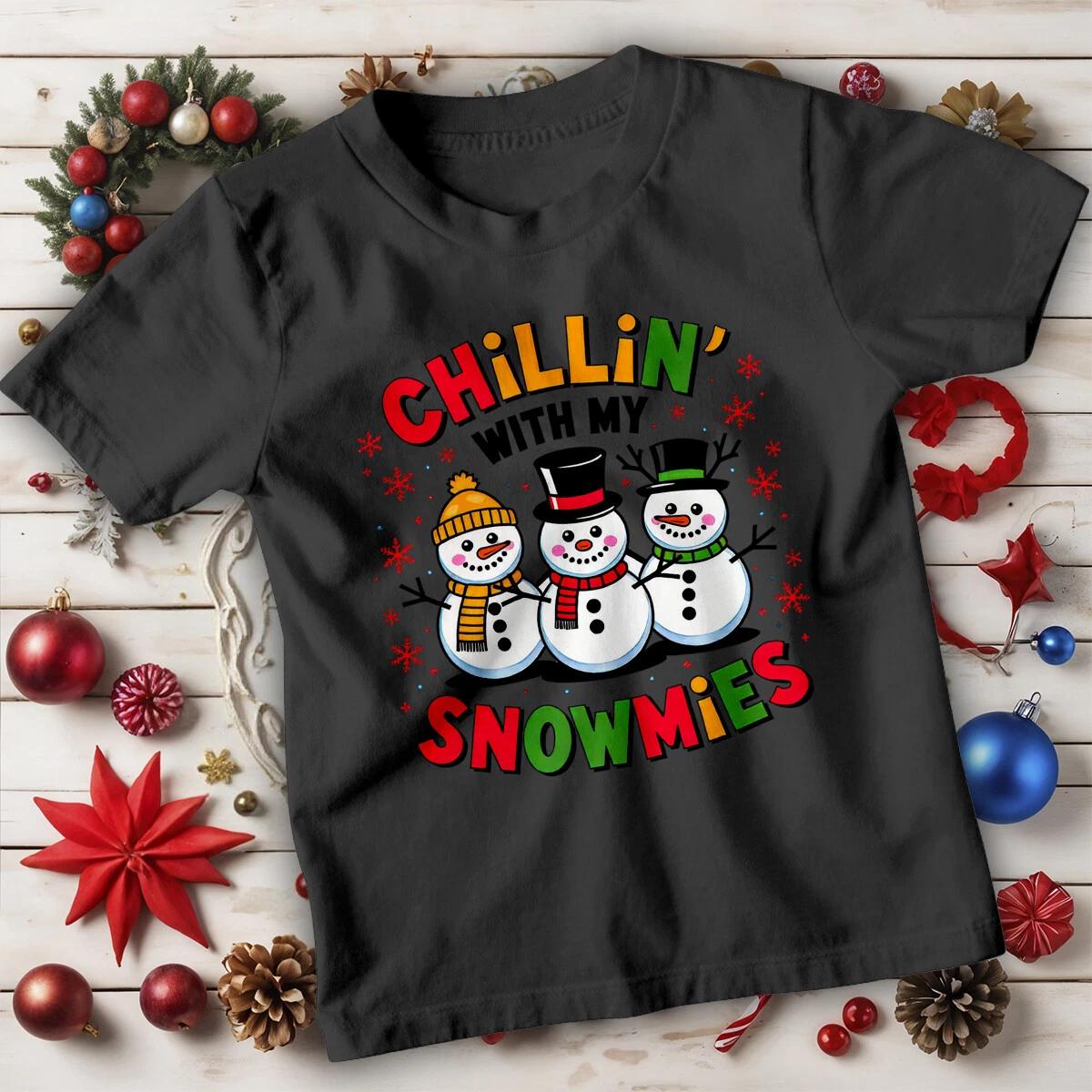 Boys and Girls Christmas Snowman T-Shirt Tee for Kids #MC 100