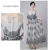 EightSTAR Party Guest Piano Adult Formal Guest Relatives Dress, Dress, Wedding, Long, A-Line, Dress, Recital, Dress, Gray, Sleeves, Dress, (JP,