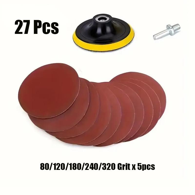 

27 шлифовальных дисков из оксида алюминия, универсальные для угловых шлифовальных машин и электродрелей, подходят для полировки и гладкой отделки