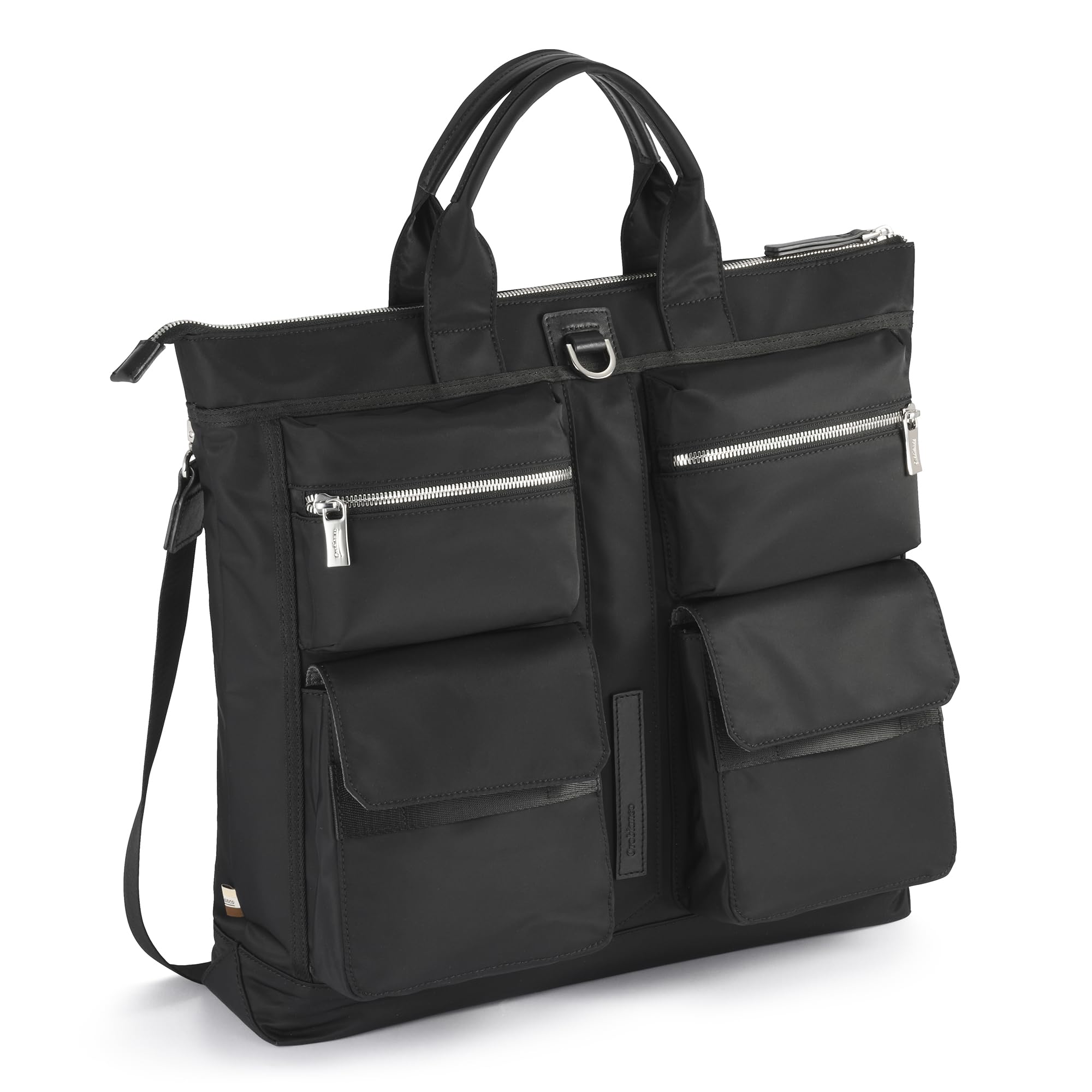 

Сумка-тоут формата А4 14 дюймов для хранения ПК 19 л 730 г 2-сторонняя одноплечевая поясная сумка из переработанного нейлона черного цвета [Orobianco] [подлинный продукт] Мужская TATTICA чёрный