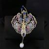 Elegant Animal Brooch Lapel Pin With Pearls Tassels Detailing Colorful Alloy Jewelry For Women Versatile Accessory
