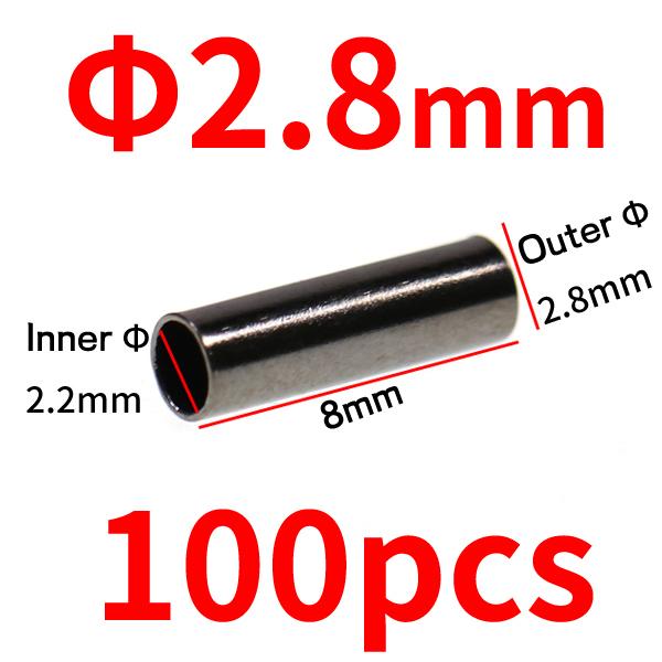Bimoo Black Fishing Rigging Sleeves Mosazné lemy na hlaveň pro upevnění vlasce na mono a drátěný návazec