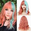 MERISIHAIR Brązowe krótkie peruki Bob Wave z grzywką Blond dla kobiet Naturalne odporne na ciepło syntetyczne peruki Codzienne noszenie Cosplay Kręcone włosy