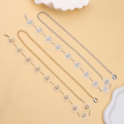 Vintage Smiling Sun Adjustable Belt Metal Belly Waist Chain For Women Girls Hip Hop Dress Skirt Waistband Body Chain Gifts