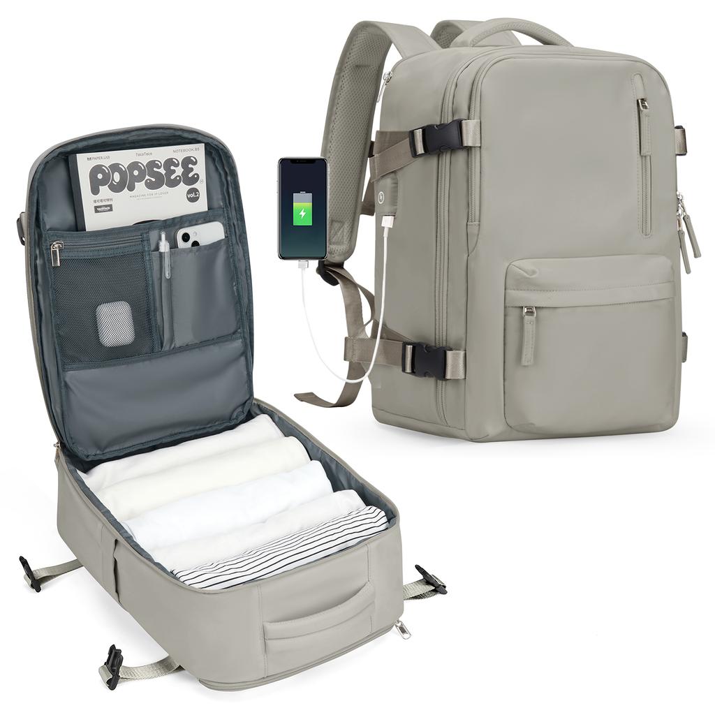 Reiserucksack für Damen, Fluglinien-Handgepäck genehmigt, Diebstahlsicher, Business-Laptop, Großer Tagesrucksack, Weekender-Tasche