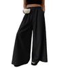 2025 Damen-Hose mit weitem Bein und elastischem Bund in Übergröße - Schlicht, Modisch, Lässig in Schwarz & Weiß