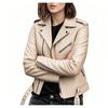 Womens Short Biker Jacket with Zipper and Button Detail Multiple Colors