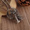 Gothic Wings Devil Armor Pendant Mystical Grim Reaper Scythe Demon Necklace Cool Halloween Jewelry Gifts for Men