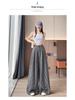 2026 Spring/Autumn Women's High-Waisted Slimming Striped Wide-Leg Floor-Length Pants