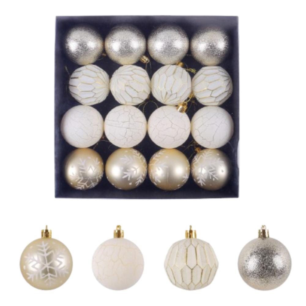 16pcs Shatterproof Electroplated Hanging Balls 6cm Merry Christmas Decor Holiday Festive