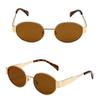 Retro Ovale Metallrahmen Sonnenbrille Herren und Damen Vielseitige Mode Sonnenbrille Street Style Trend