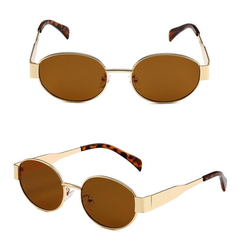 Retro Ovale Metallrahmen Sonnenbrille Herren und Damen Vielseitige Mode Sonnenbrille Street Style Trend