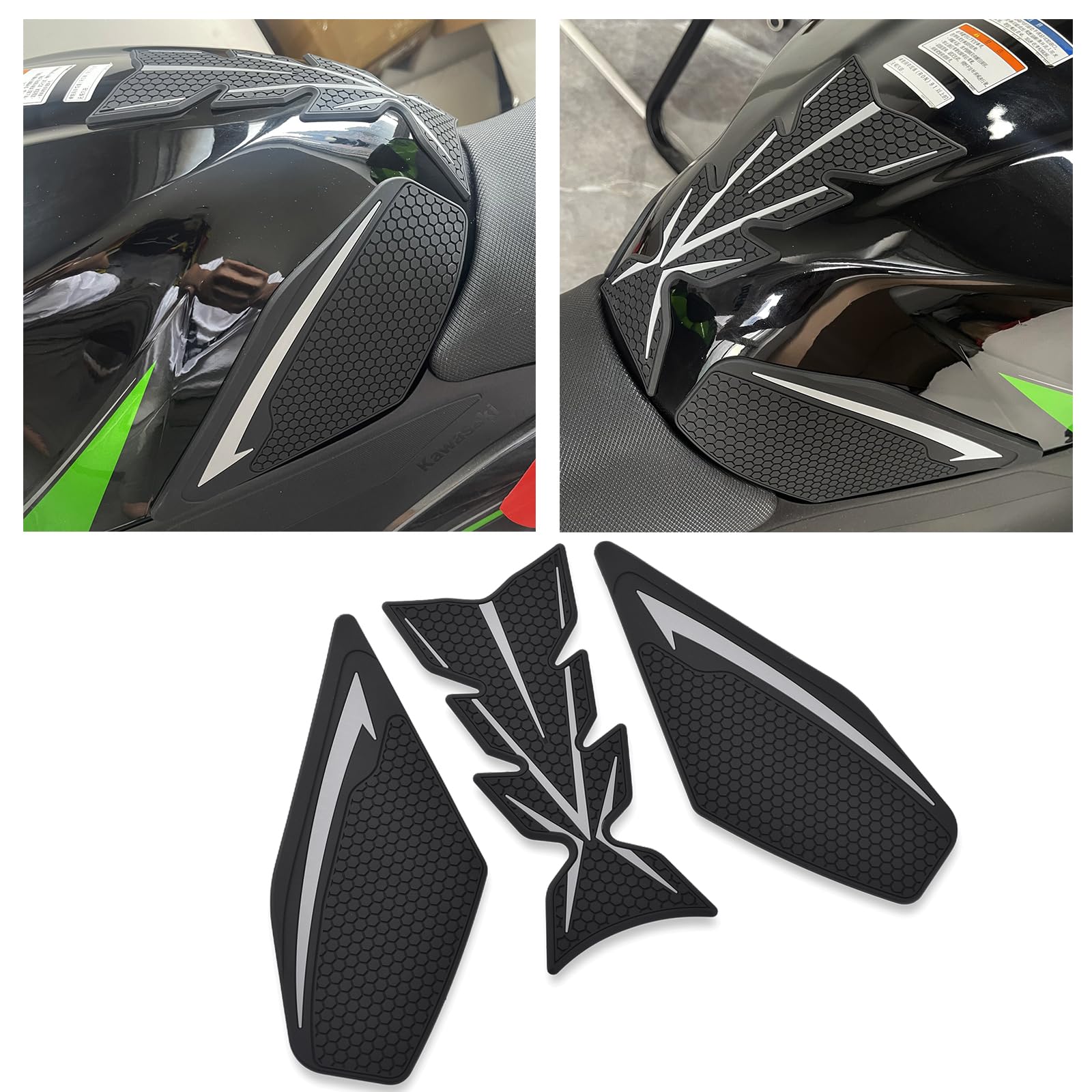 

Мотоциклетные накладки на бак для Kawasaki Ninja 400 Ninja 250 Z250 и Z400 Набор из & (2018-2024 гг.), (2019-2024 гг.), (2019-2024 гг.), (2018-2024 гг.) (Серый, серый