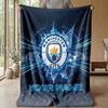 Custom Text Flannel Throw Blanket, Lightweight Cozy Bed Sofa BlanketManchester City