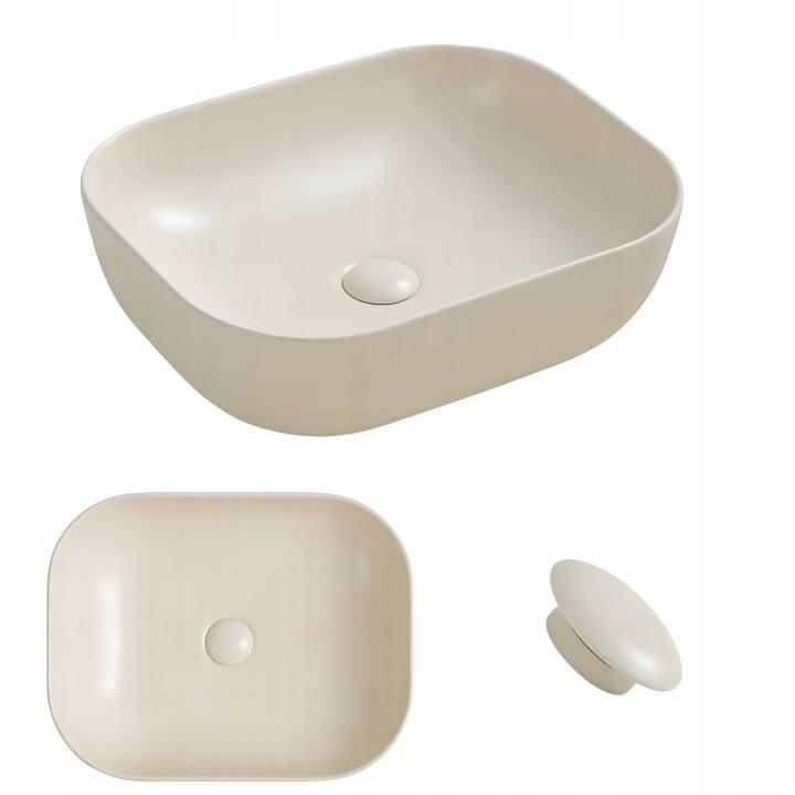 Bella countertop washbasin 50.5X40.5 CM oval beige matt