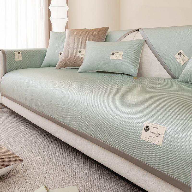 Sommer Sommer Matte Sofapute Sommer Sklisikker Is Silke Rattan Matte Pute Enkel Moderne Sofatrekk Dekkduk