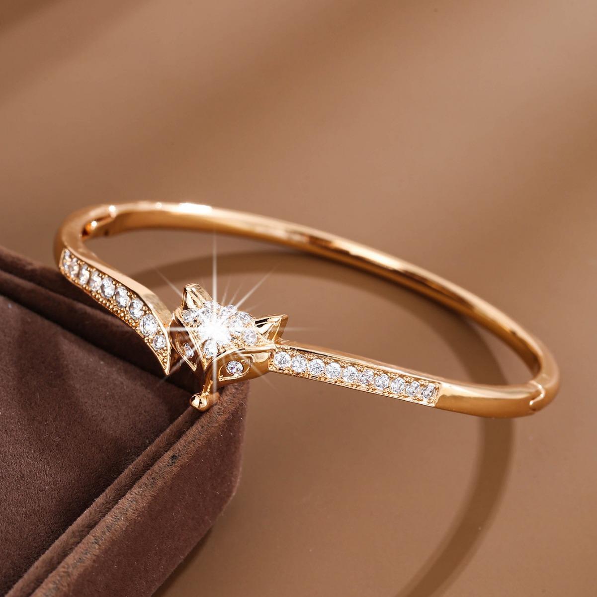 

Новый модный легкий роскошный креативный браслет с лисой, индивидуальный дизайн, простой микроинкрустированный циркон, милый, сладкий, универсальный браслет на каждый день