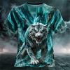 Summer Men's 3D Animal Print Crew Neck T-shirt