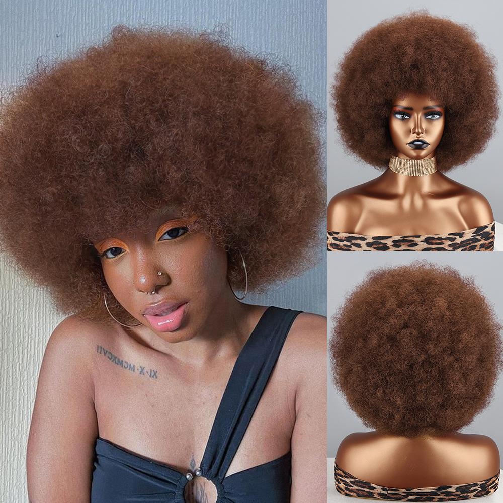 XINRAN Pelucas esponjosas sintéticas peluca corta rizada extensión de rizo grande peluca bob completa corta rizada grande flexible suave natural para mujeres cosplay diario