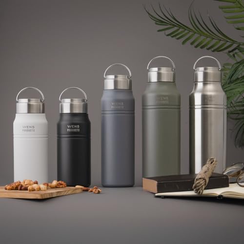 Atlas 1000ml Vacuum Insulated Stainless Steel Water Bottle, Cold & Hot Water Insulation, Lightweight, Direct Drinking, Easy to Clean, Outdoor, WENS, O