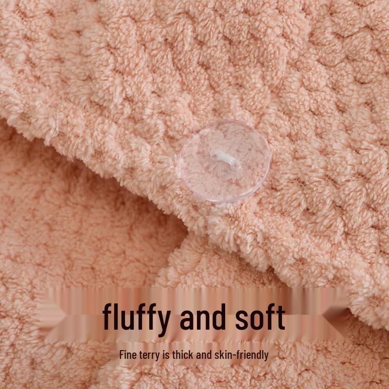 Pineapple Grid Quick-Drying Hair Towel - Soft, Absorbent, Thick Head Wrap for Women
