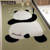 Cartoon Panda Silk Circle Bathroom Floor Mat PVC Non Slip Floor Mat Can Be Trimmed