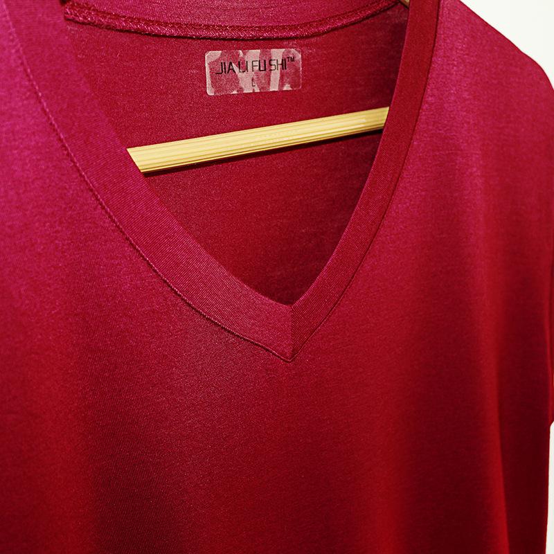 T-shirt elasticizzata estiva da uomo T-shirt morbida e traspirante a maniche corte per dormire per uomo T-shirt basic casual con scollo a V T-shirt per allenamento in palestra per la casa